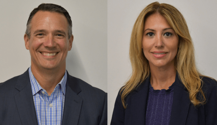 Manhasset Board of Education President Steven Panzik (L.) will not seek re-election and Trustee Nadia Giannopoulos (R.) will face off against two newcomers.
